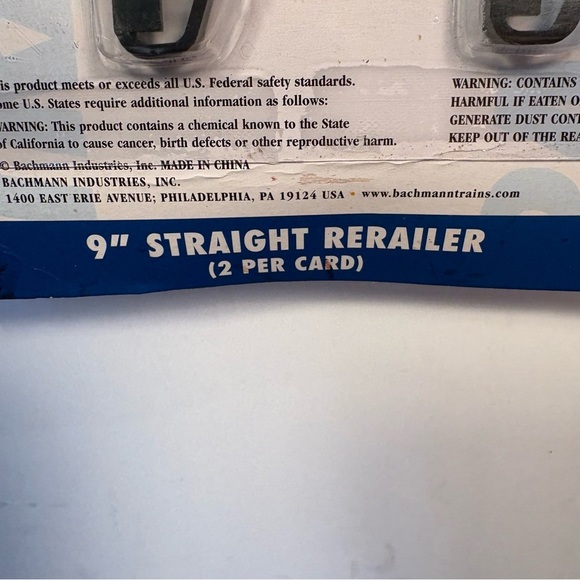 Bachmann E-Z Track System 9" Straight Rerailer Track 2 in Card Model Trains - Picture 3 of 5
